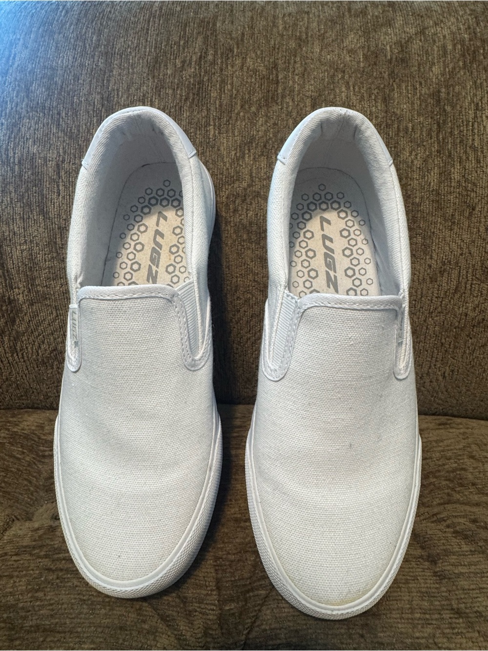 Lugz White Slip-On Canvas Sneakers